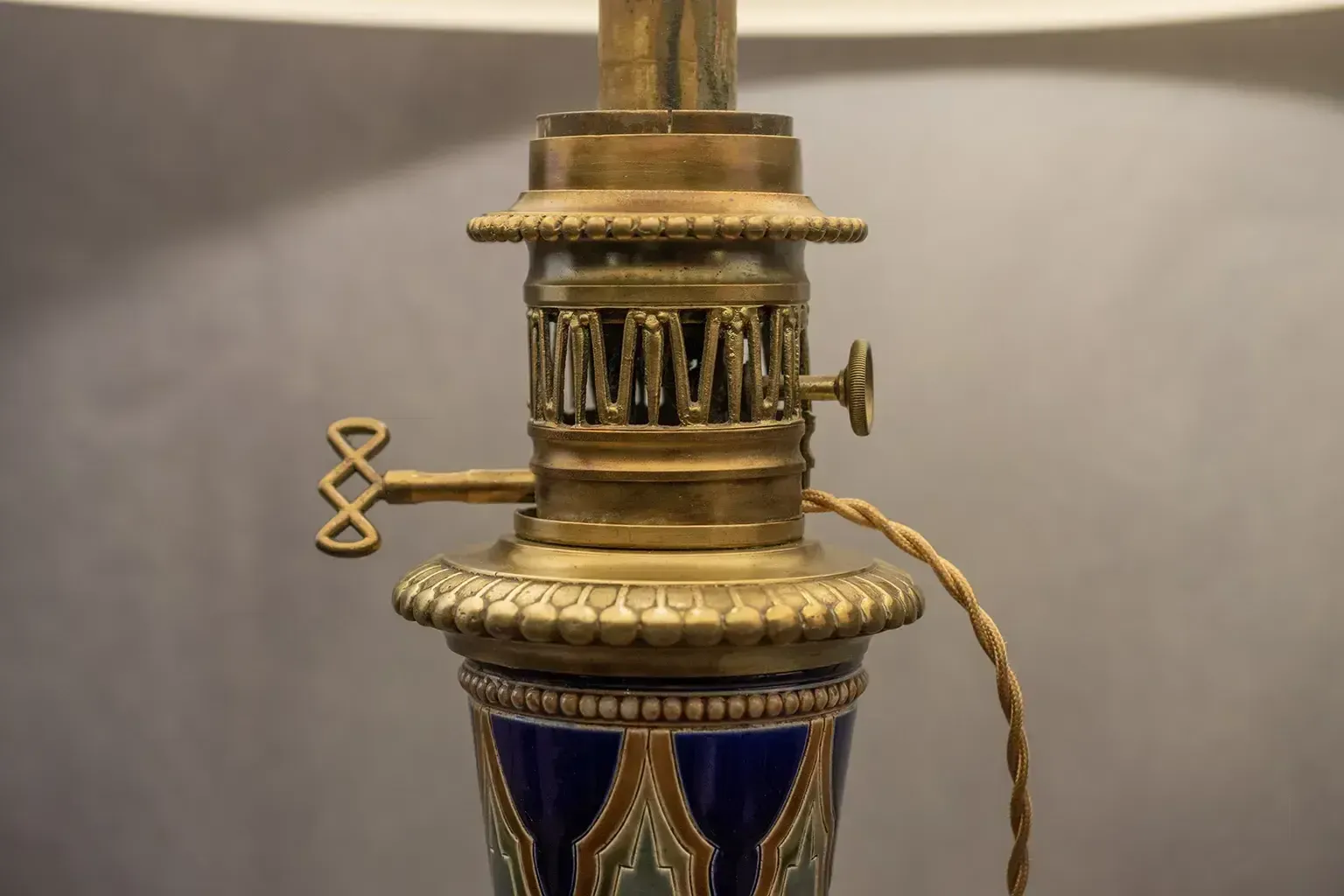 Pair Of Longwy Vases Mounted As Lamps, Late 19th Century photo vintage