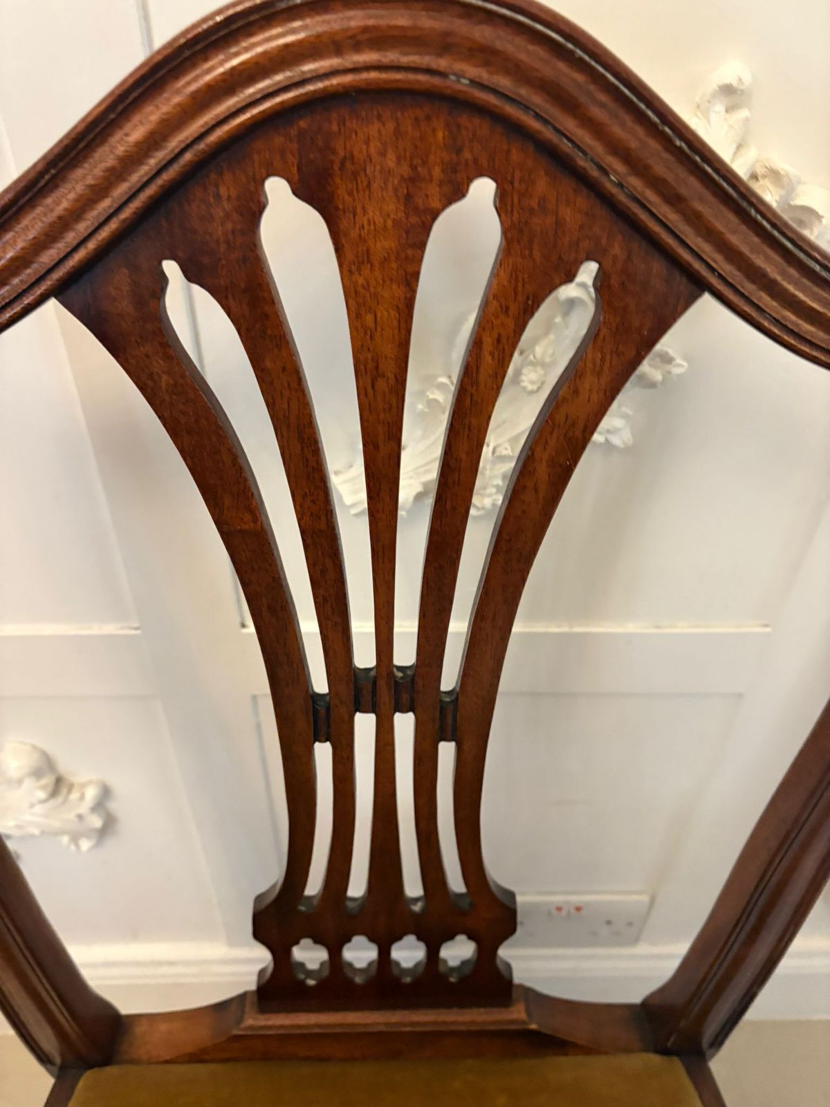 photo for sale Quality Set Of 12 Antique Mahogany Hepplewhite Style Dining Chairs