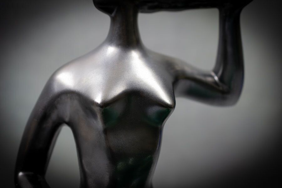 Art “Lady”, Ceramic Sculpture Of A Seated Woman By Jitka Forejtova photo