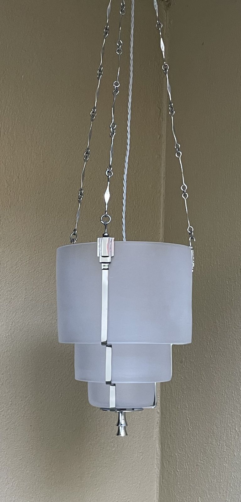 Art Deco Chrome And Glass Ceiling Light photo Lighting