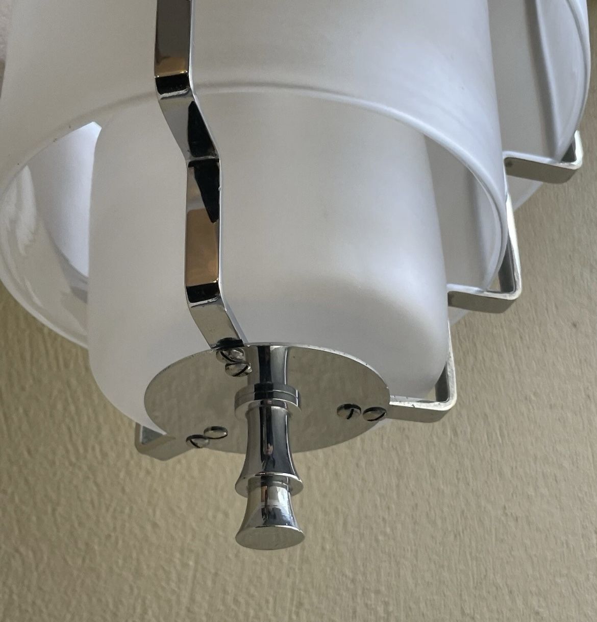 Art Deco Chrome And Glass Ceiling Light photo vinterior
