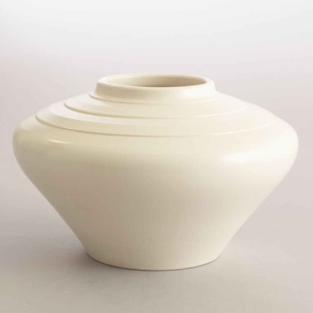 Moonstone Glaze Squat Vase, Shape 3805, By Keith Murray For Wedgwood, England C.1935 photo furniture