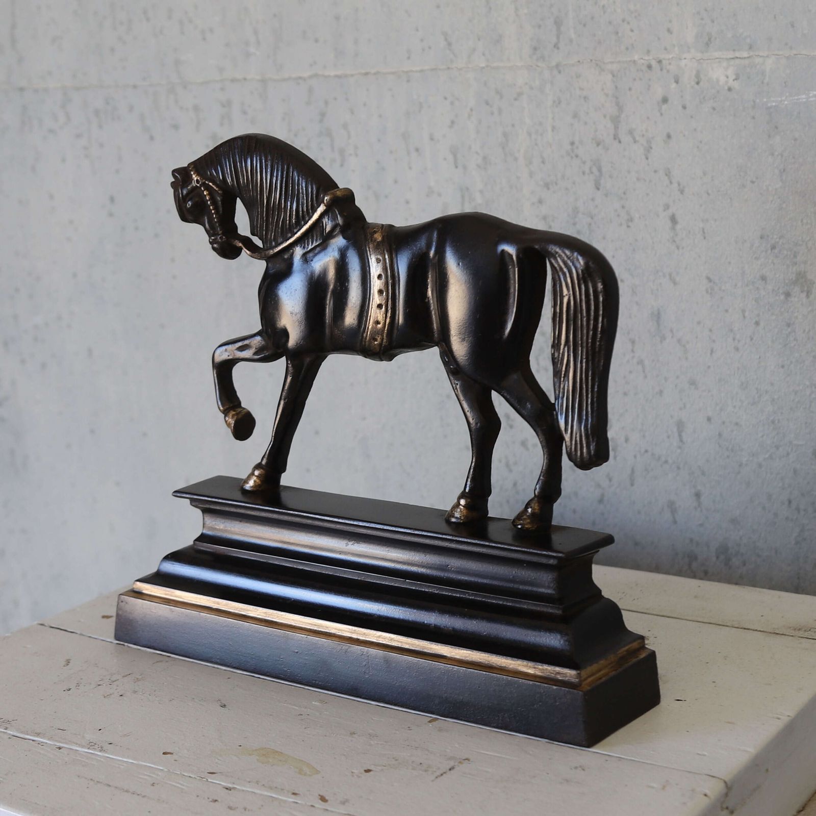 Edwardian Horse Door Stop In Cast Iron With Bronze Details photo 375.0