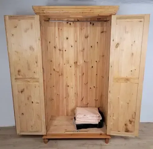 Pine Double Door Wardrobe Country Farmhouse Antique photo furniture