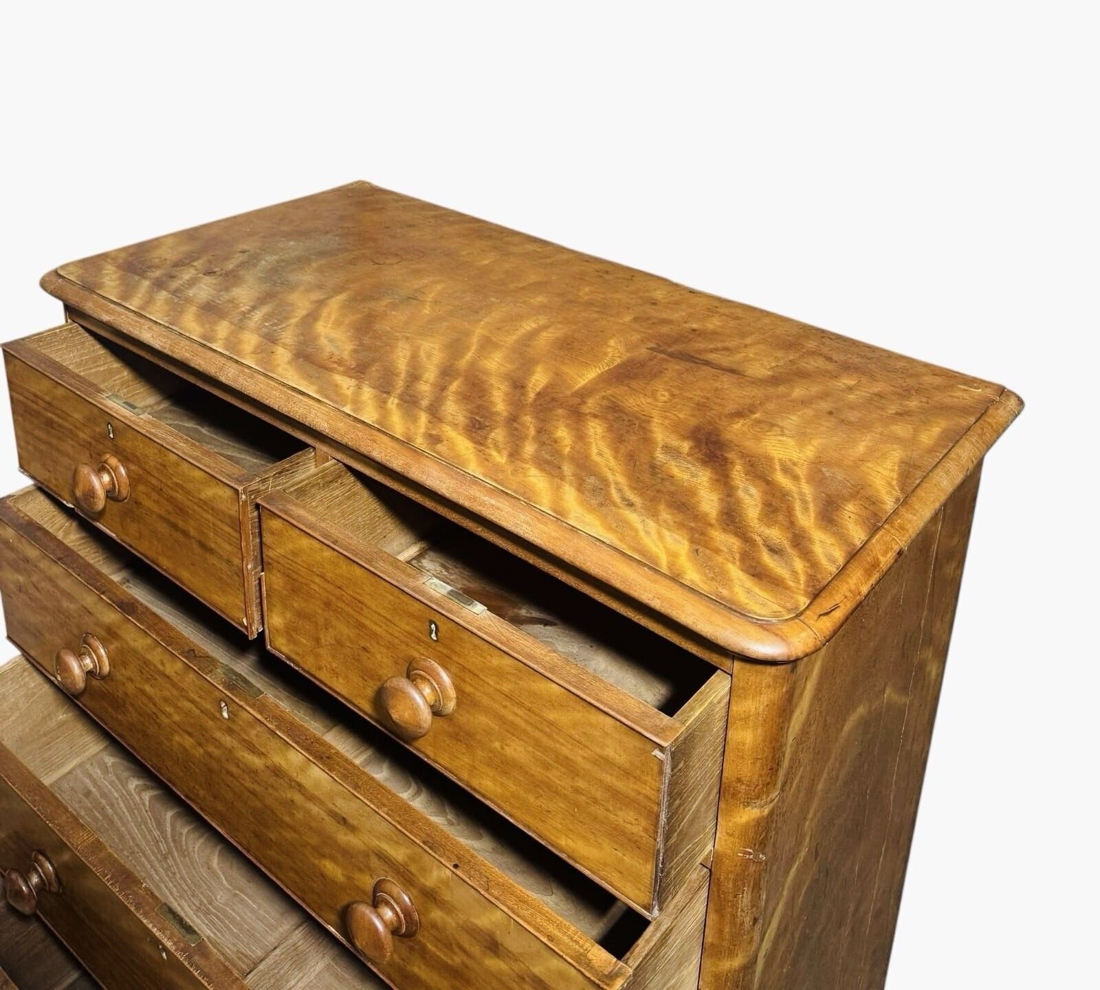 Antique Satin Birch Chest Of Drawers C J Freemans Superior Quality Victorian photo for sale