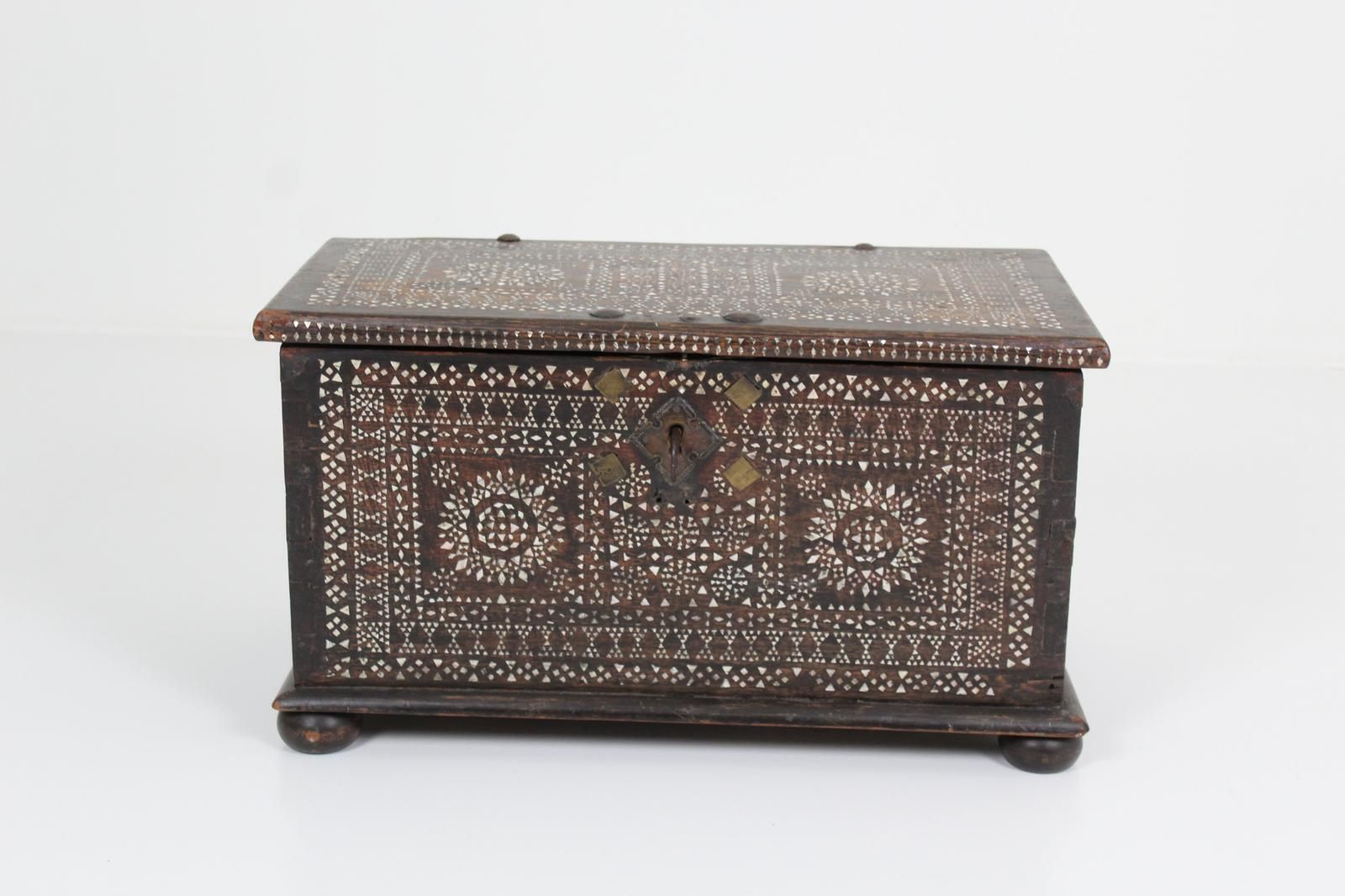Oriental Chest Inlaid With Mother Of Pearl photo vintage