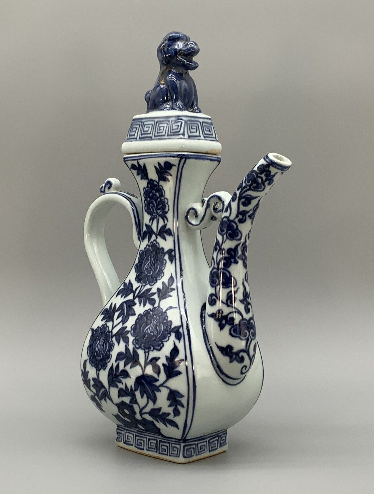 Superb Early 20thc Chinese Blue & White Ming Dynasty Style Porcelain Teapot Ewer photo for sale