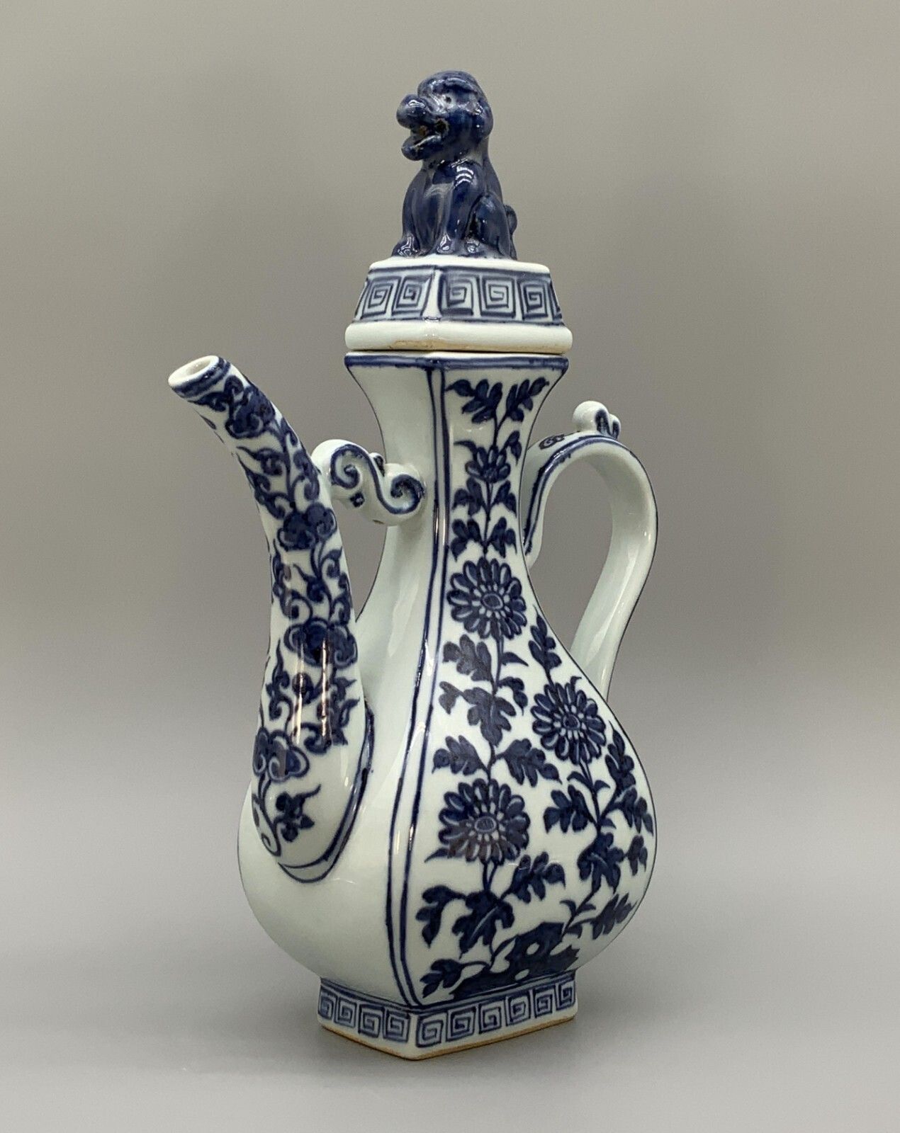 Superb Early 20thc Chinese Blue & White Ming Dynasty Style Porcelain Teapot Ewer photo 390.0