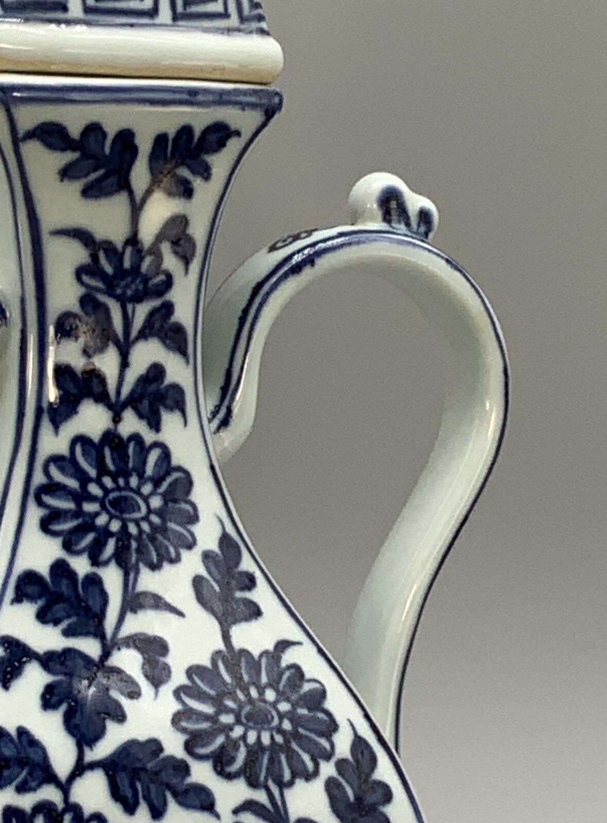 photo vinterior Superb Early 20thc Chinese Blue & White Ming Dynasty Style Porcelain Teapot Ewer