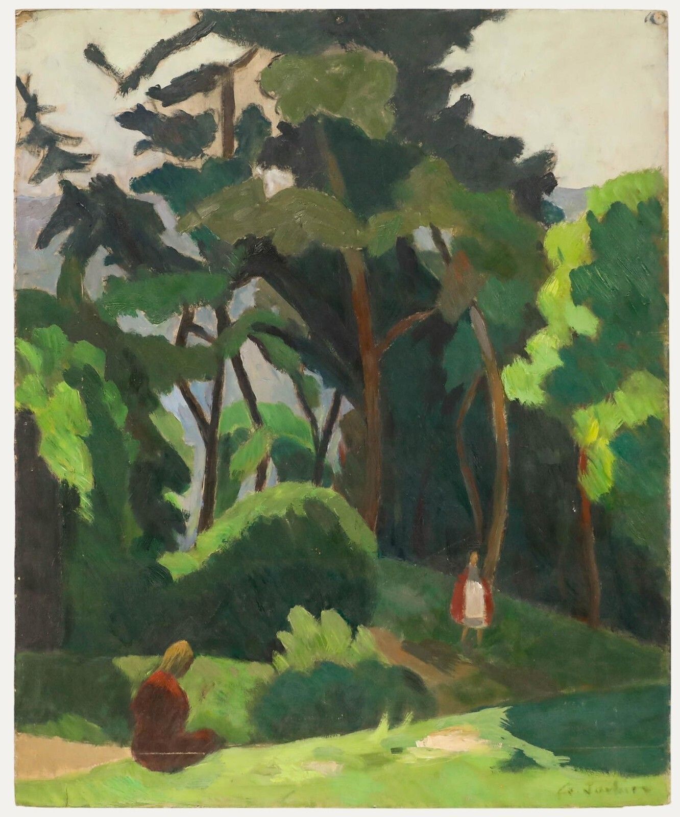 Georges Joubin (1888 1983)   Mid 20th Century Oil, Un Coin De Jardin Au Guichet
