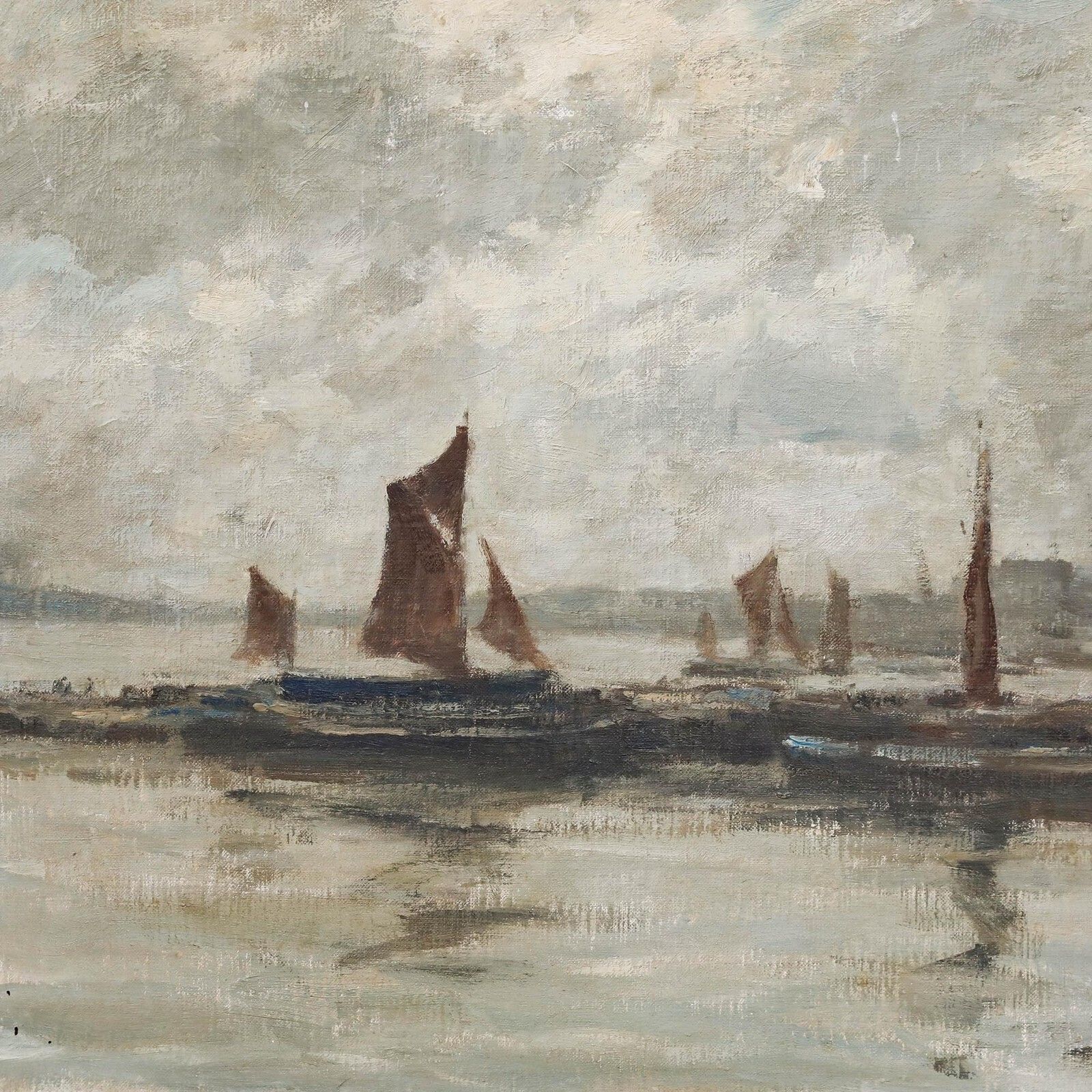 Cyril Walduck Edwards (1902 1982)   Framed Oil, Sailing Boats & Barges photo Art