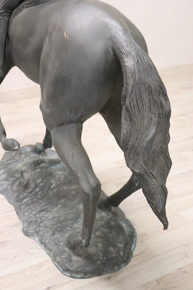 photo furniture Horse And Jockey, Early 20th Century, Bronze