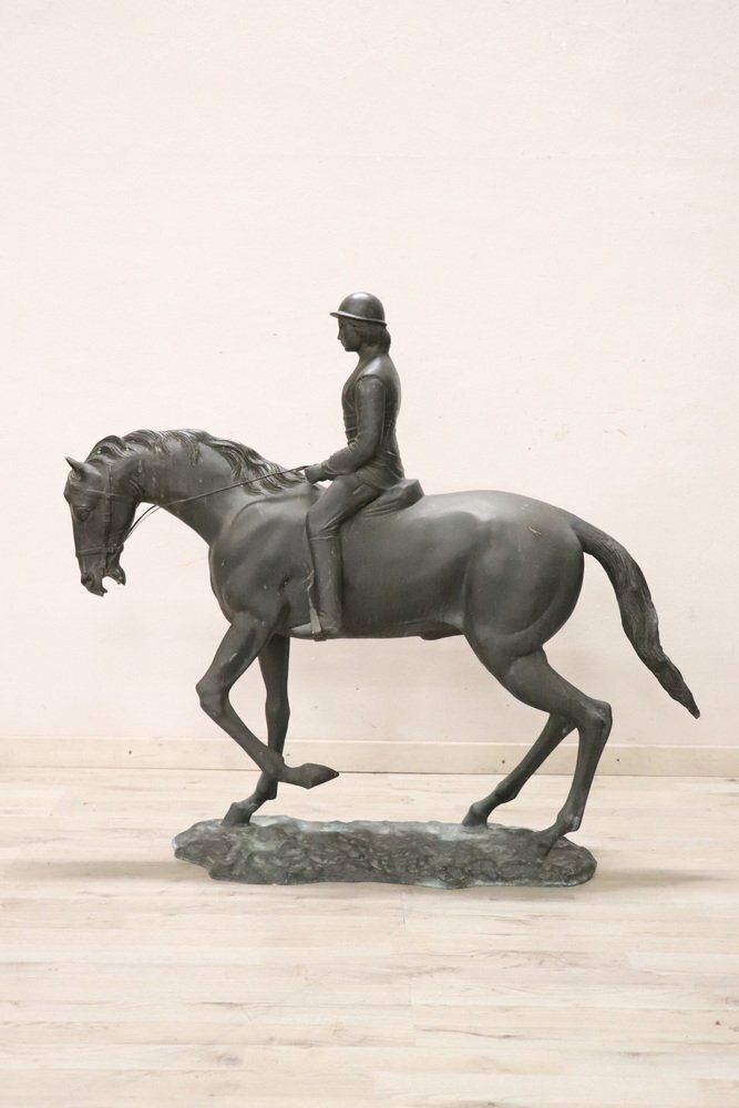 6644.0 Horse And Jockey, Early 20th Century, Bronze photo