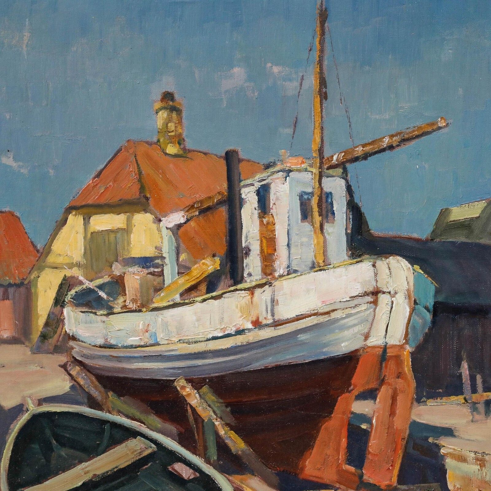Aage Backhausen (1908 1966)   Mid 20th Century Oil, In For Repairs photo Art