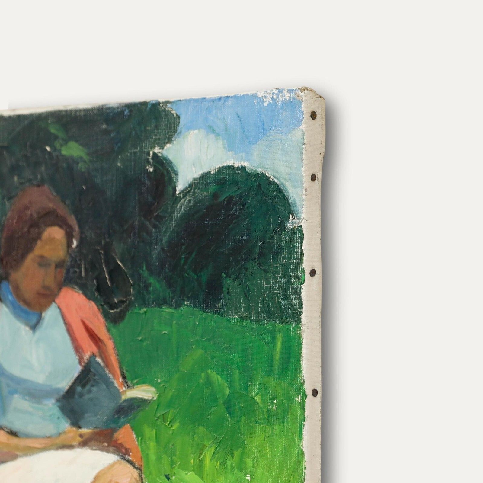 Georges Joubin (1888 1983)   1966 Oil, Reading In The Park photo 295.0