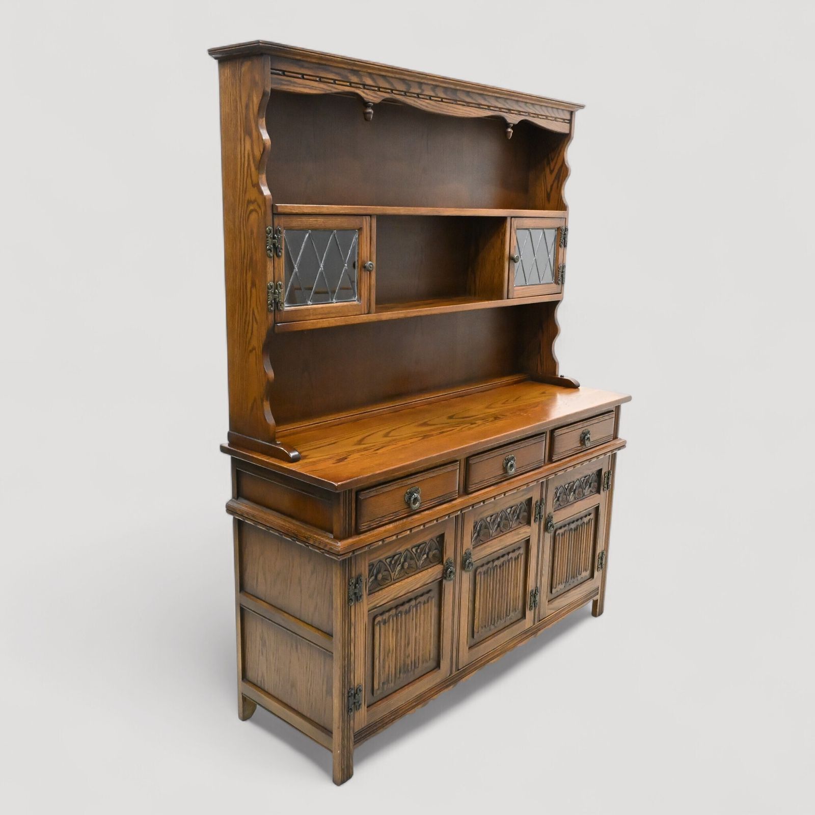Old Charm Oak Dresser In Tudor Brown 4ft 6" Wide Door & Drawer Free Uk Delivery* photo Furniture