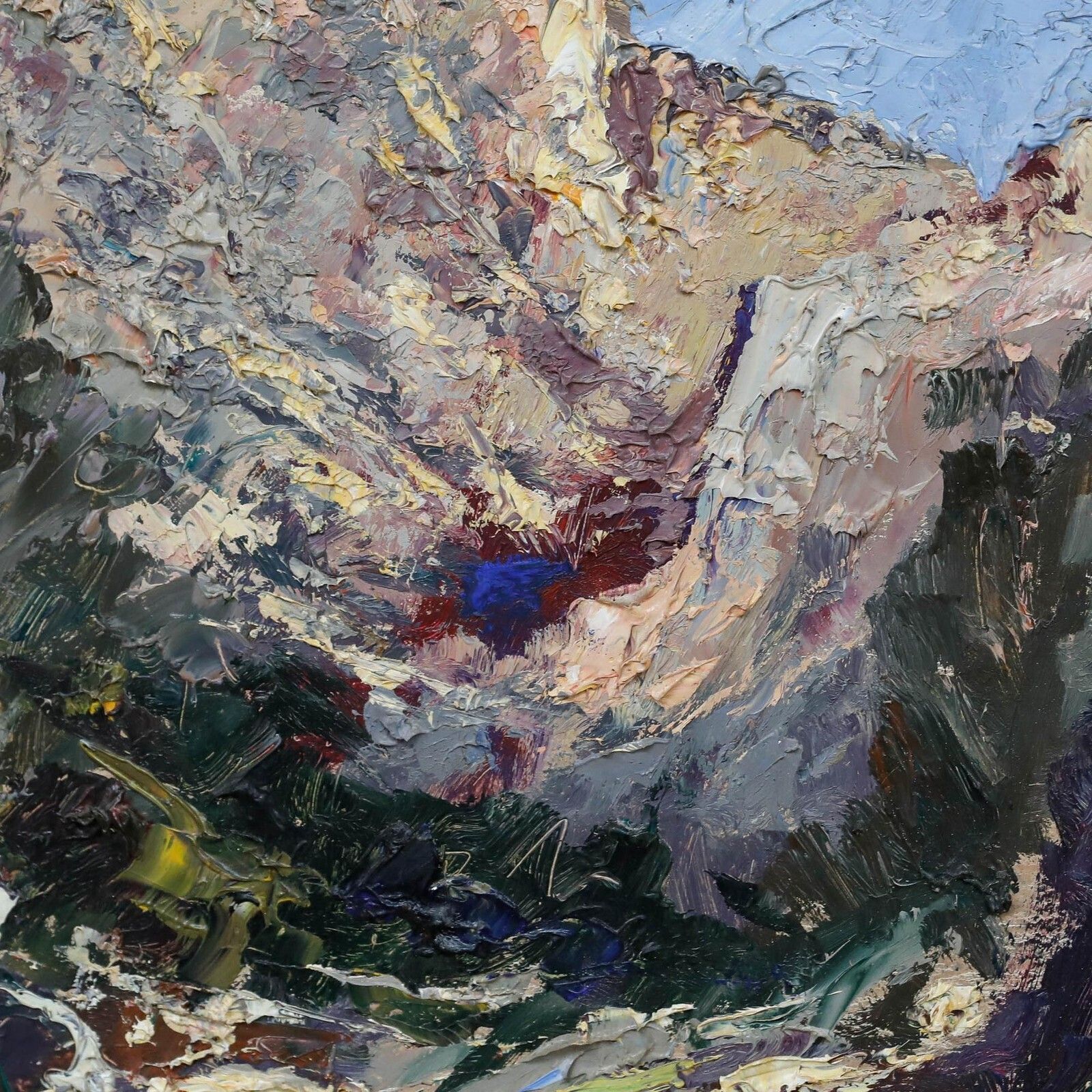Bernardino Celia Colom (1921 1985)   Impasto 1970 Oil, Sa Calobra Mountain photo Art
