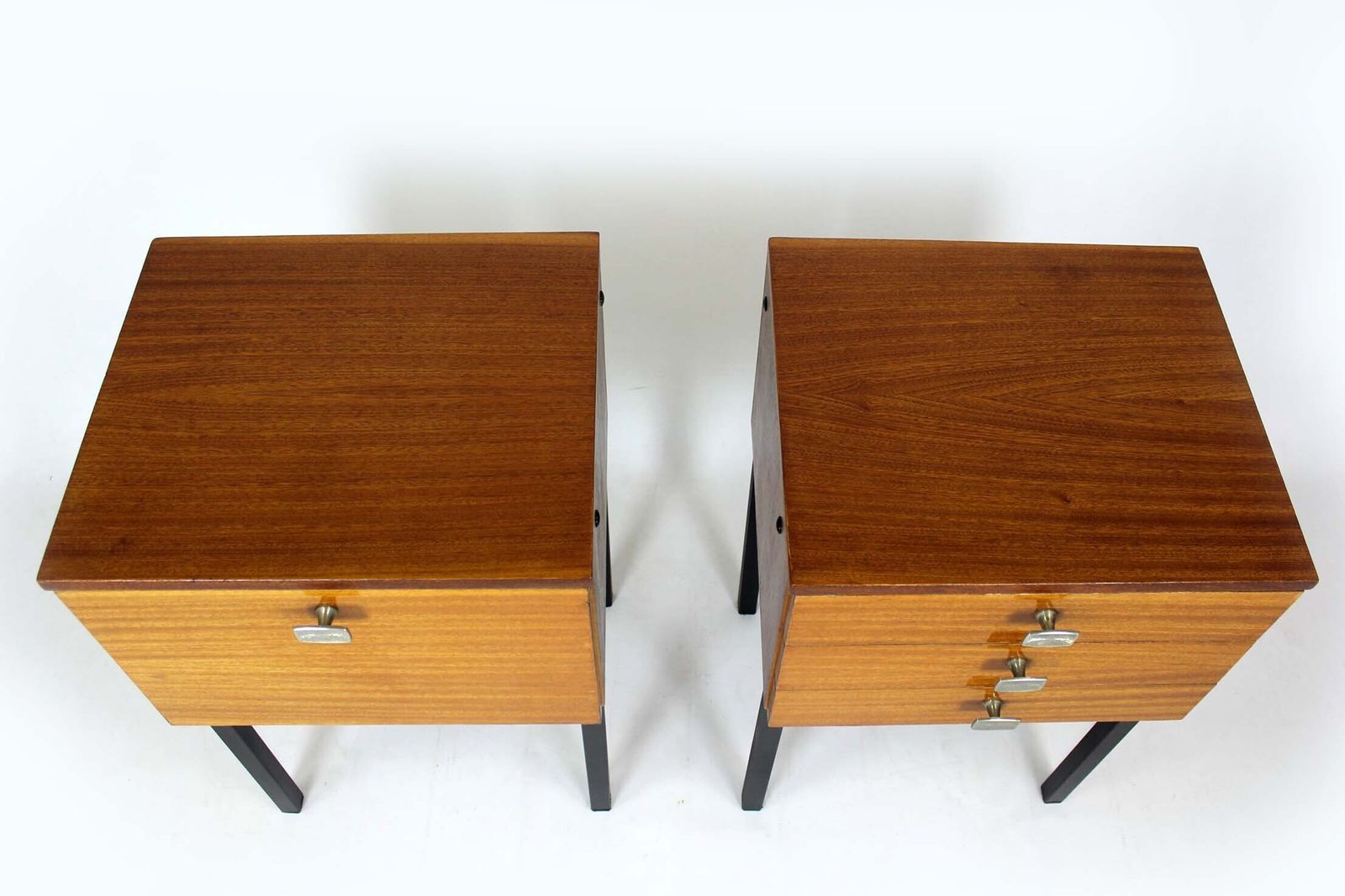 photo for sale Mid Century Mahogany Nightstands By Up Závody, Czechoslovakia, 1970s, Set Of 2