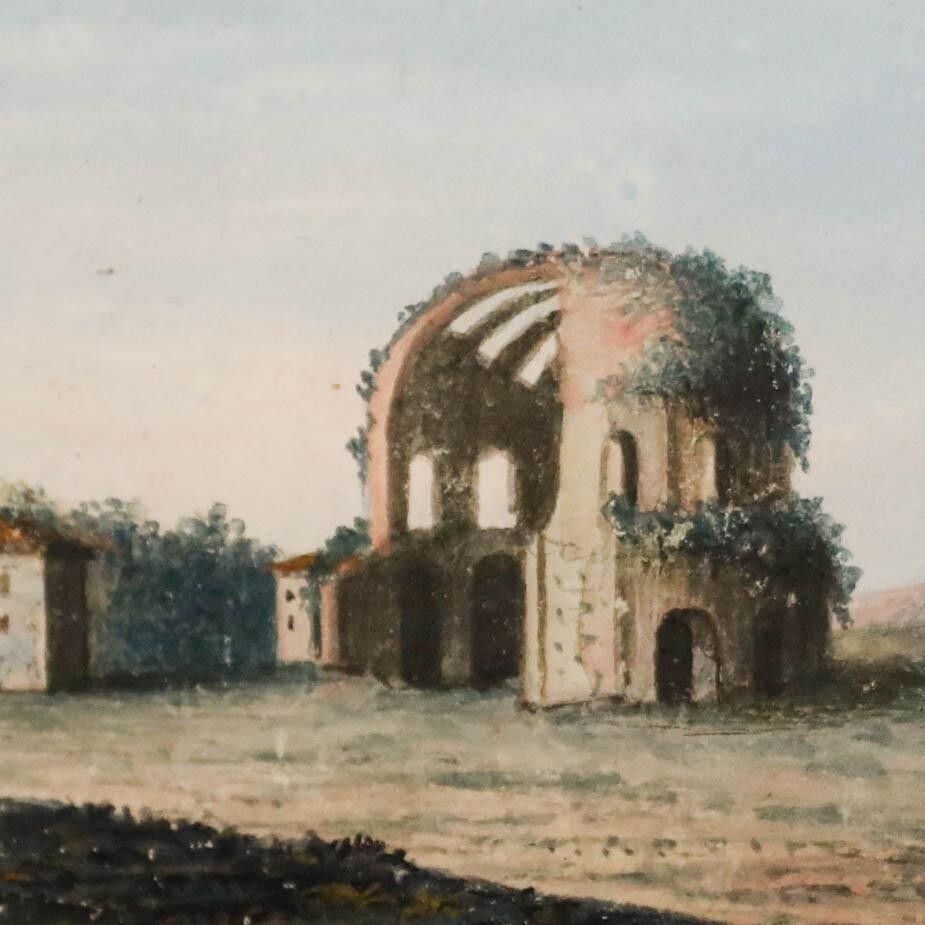 Italian School 19th Century Watercolour   The Temple Of Minerva Medica photo Art