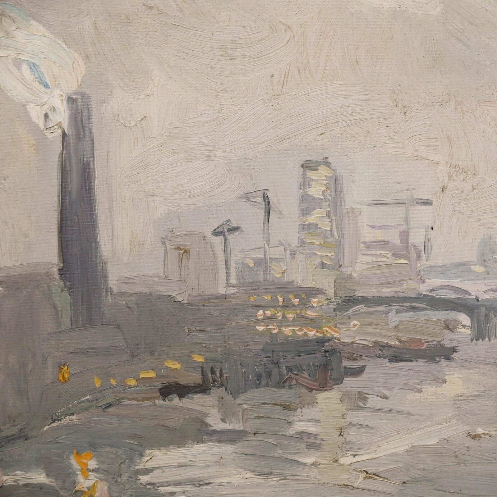 Manner Of Ken Howard   Framed 20th Century Oil, View Over The Thames photo 350.0