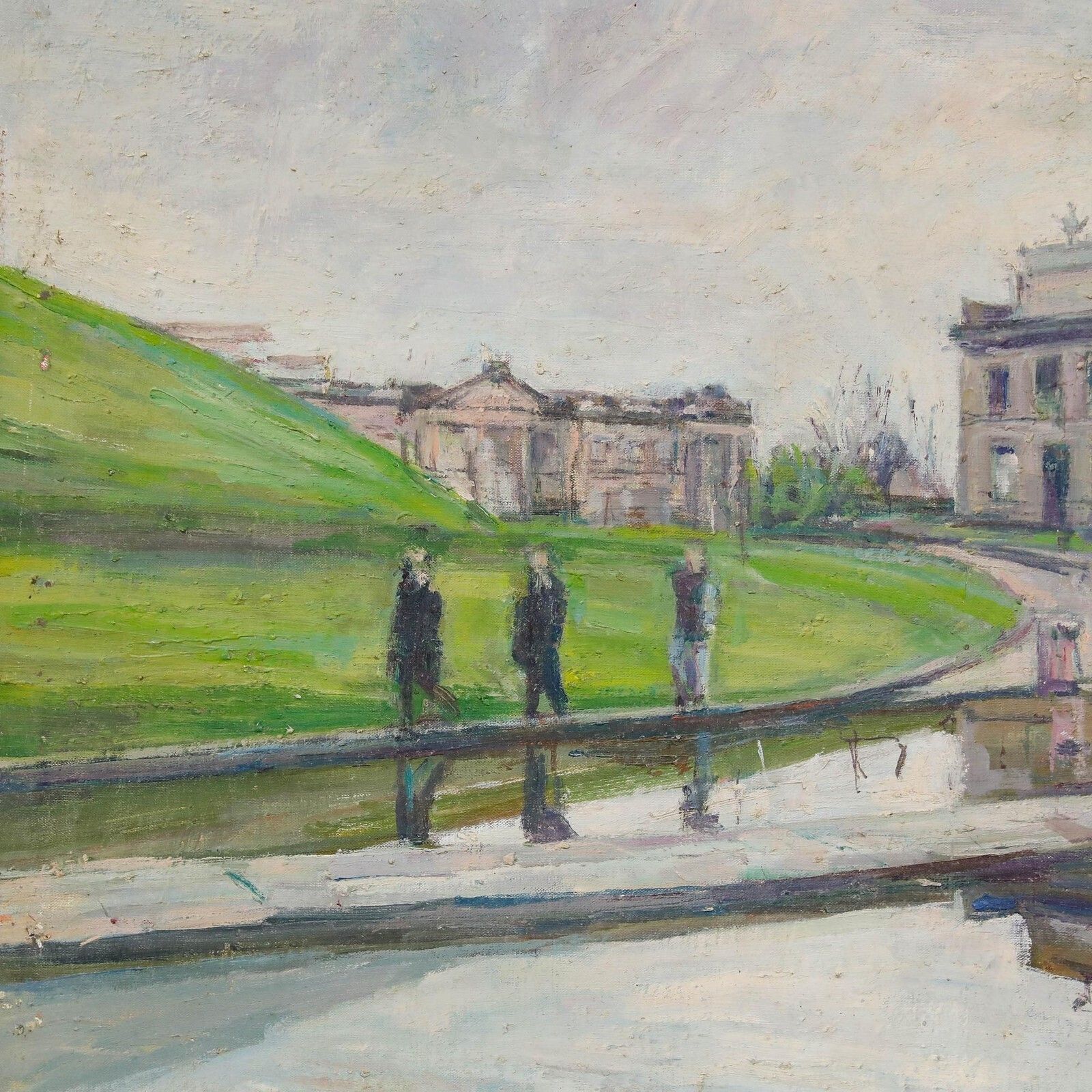 Simon Goldberg (1916 2002)   Mid 20th Century Oil, Manor Reflections photo Art
