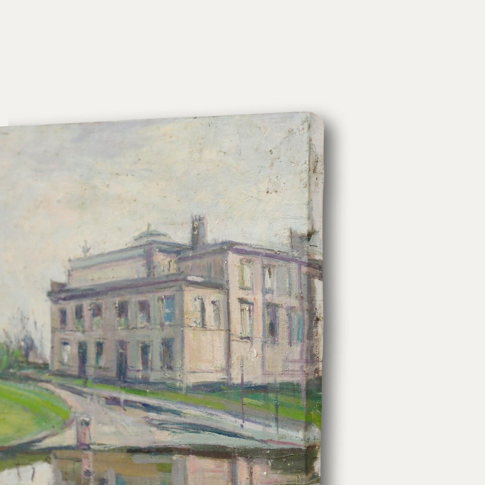 Simon Goldberg (1916 2002)   Mid 20th Century Oil, Manor Reflections photo 250.0