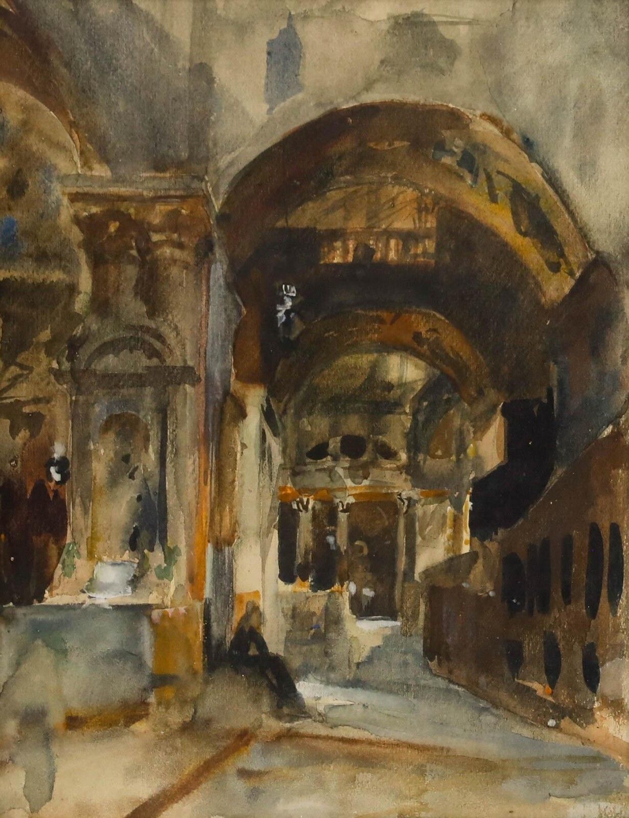 Adolf Schill (1848 1911)   Framed Late 19th Century Watercolour, Markuskirche photo furniture