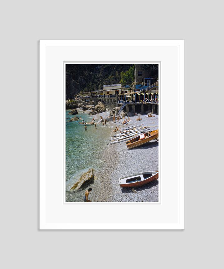 Toni Frissell 'A Beach In Capri' Archival Pigment Print Framed In White photo furniture