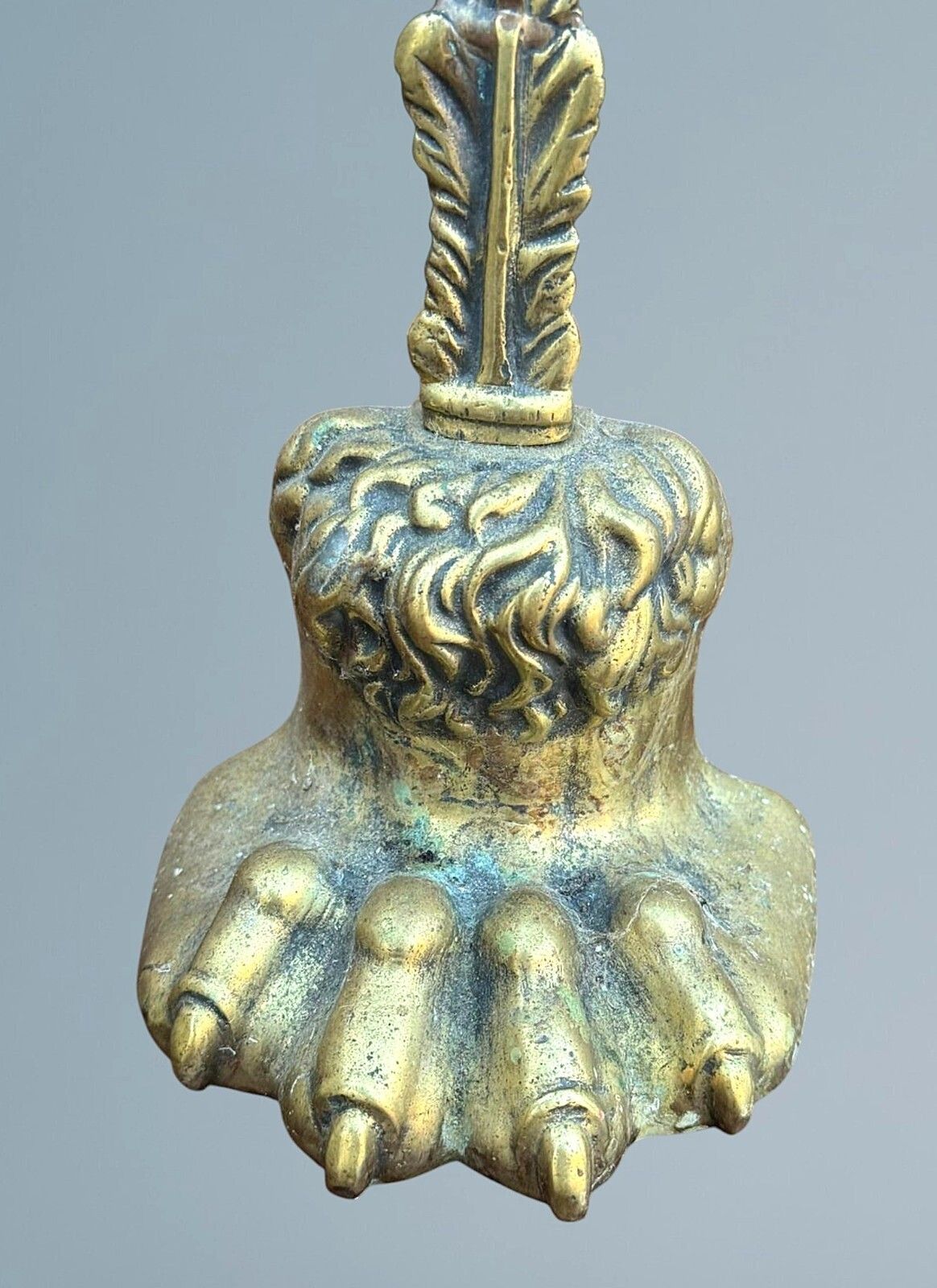 A Near Pair Of 19th Century Brass Lion Paw Door Porters photo vintage