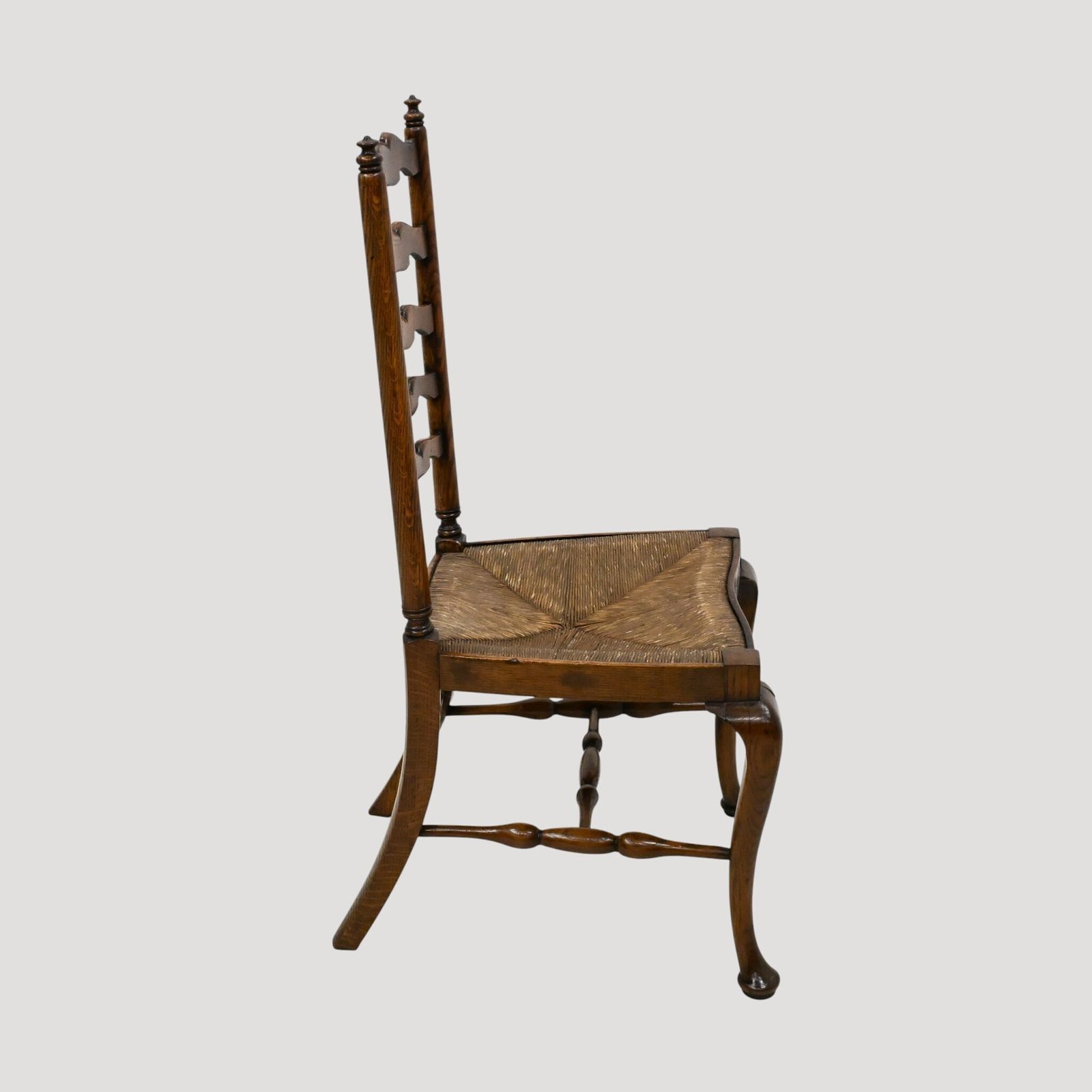 Georgian Oak Dining Chair Ladderback Cabroile Legs Pad Feet Free Uk Delivery* photo Furniture
