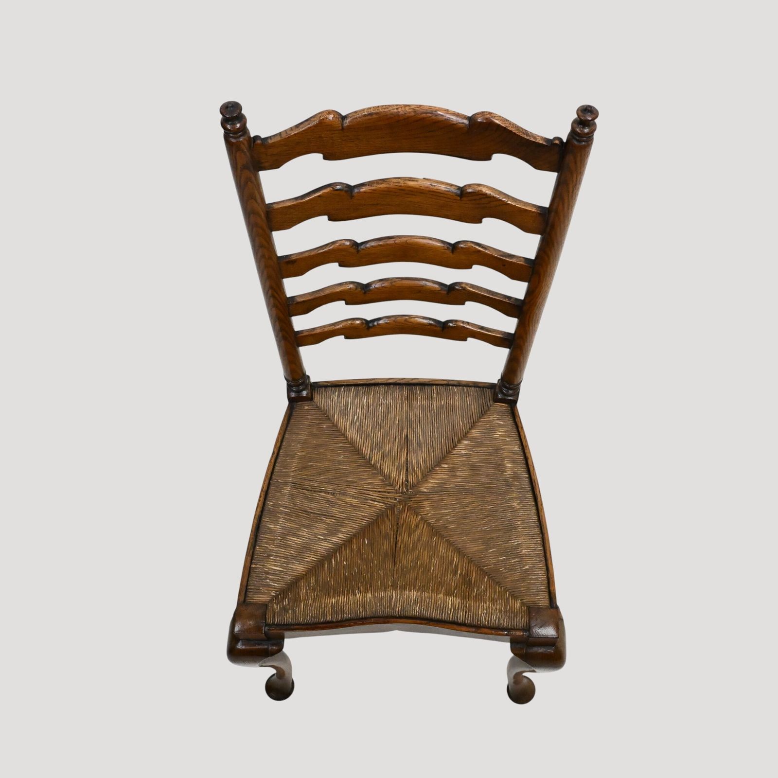 photo vintage Georgian Oak Dining Chair Ladderback Cabroile Legs Pad Feet Free Uk Delivery*