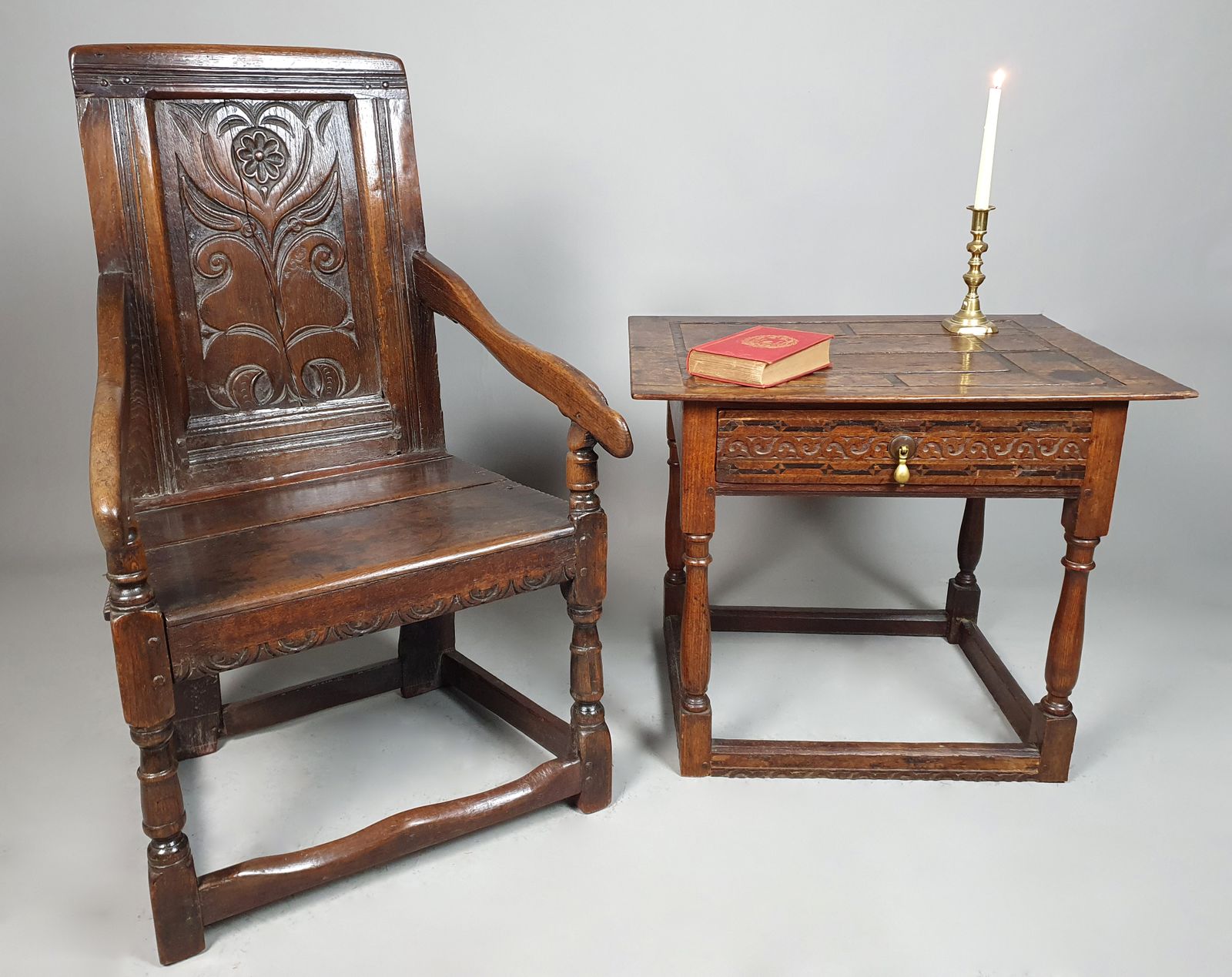 Early 17th Century Elm And Oak Welsh Wainscot Chair C. 1630 photo Furniture