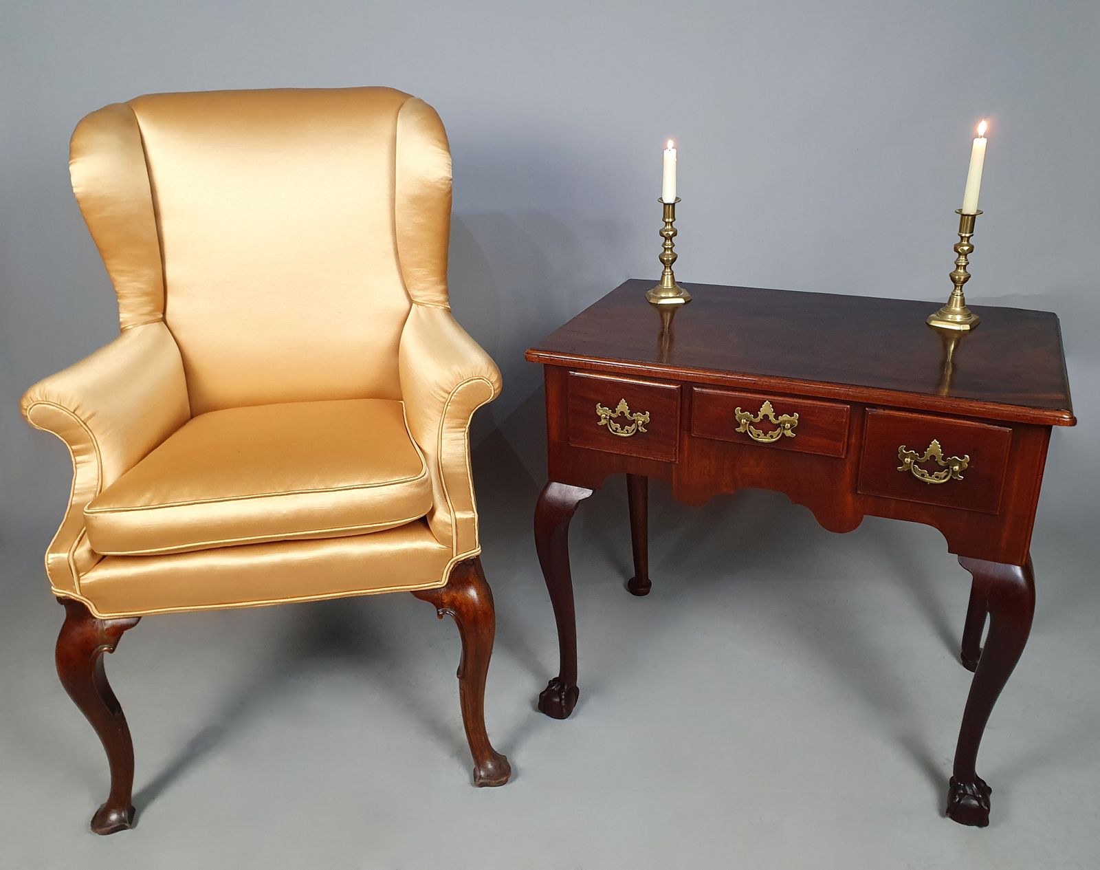 Lovely George III Red Walnut Lowboy On Ball And Claw Feet C. 1775 photo furniture