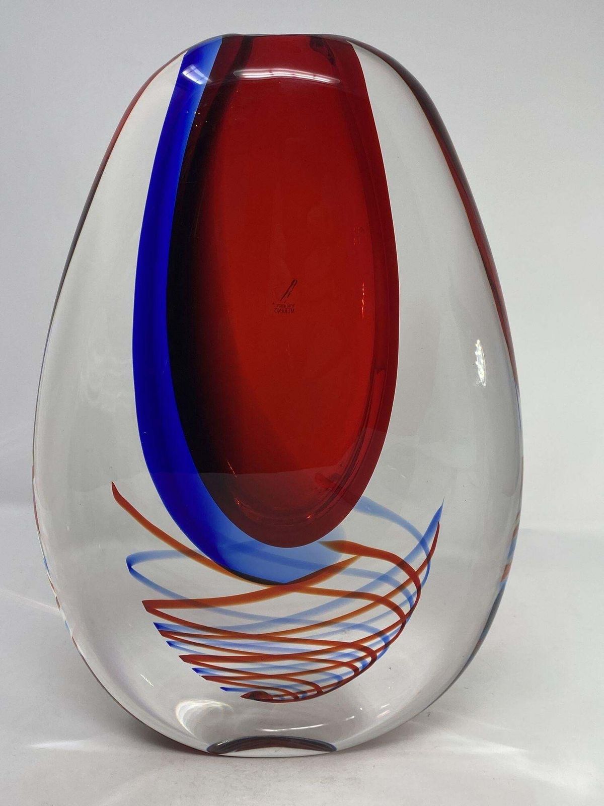 Sommerso Spirale Murano Glass Vase photo Home Decor