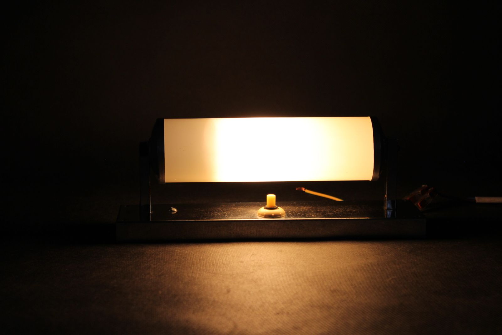 1930s Bauhaus Chrome Tubular Wall Light, Cream Glass Shade, Czechoslovakia, Esč photo buy
