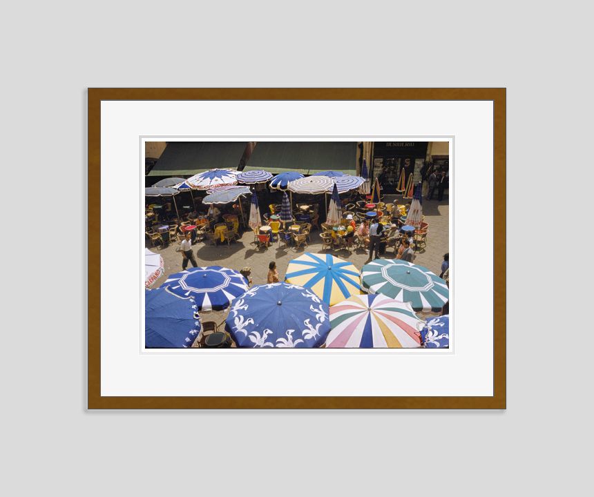 Toni Frissell 'Street Cafés In Capri' Archival Pigment Print Framed In Brown photo furniture
