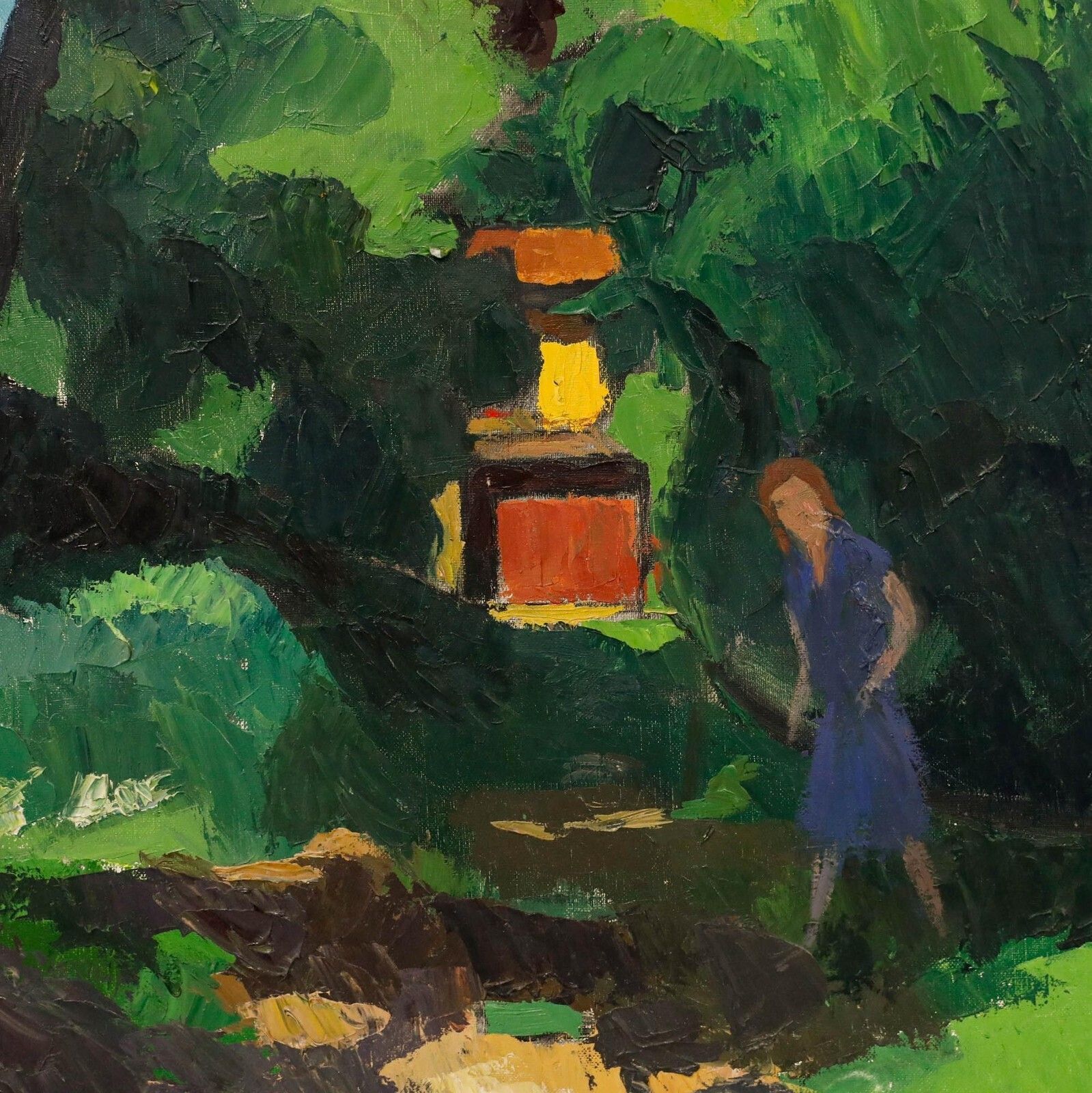 Georges Joubin (1888 1983)   Mid 20th Century Oil, Shaded Path photo Art
