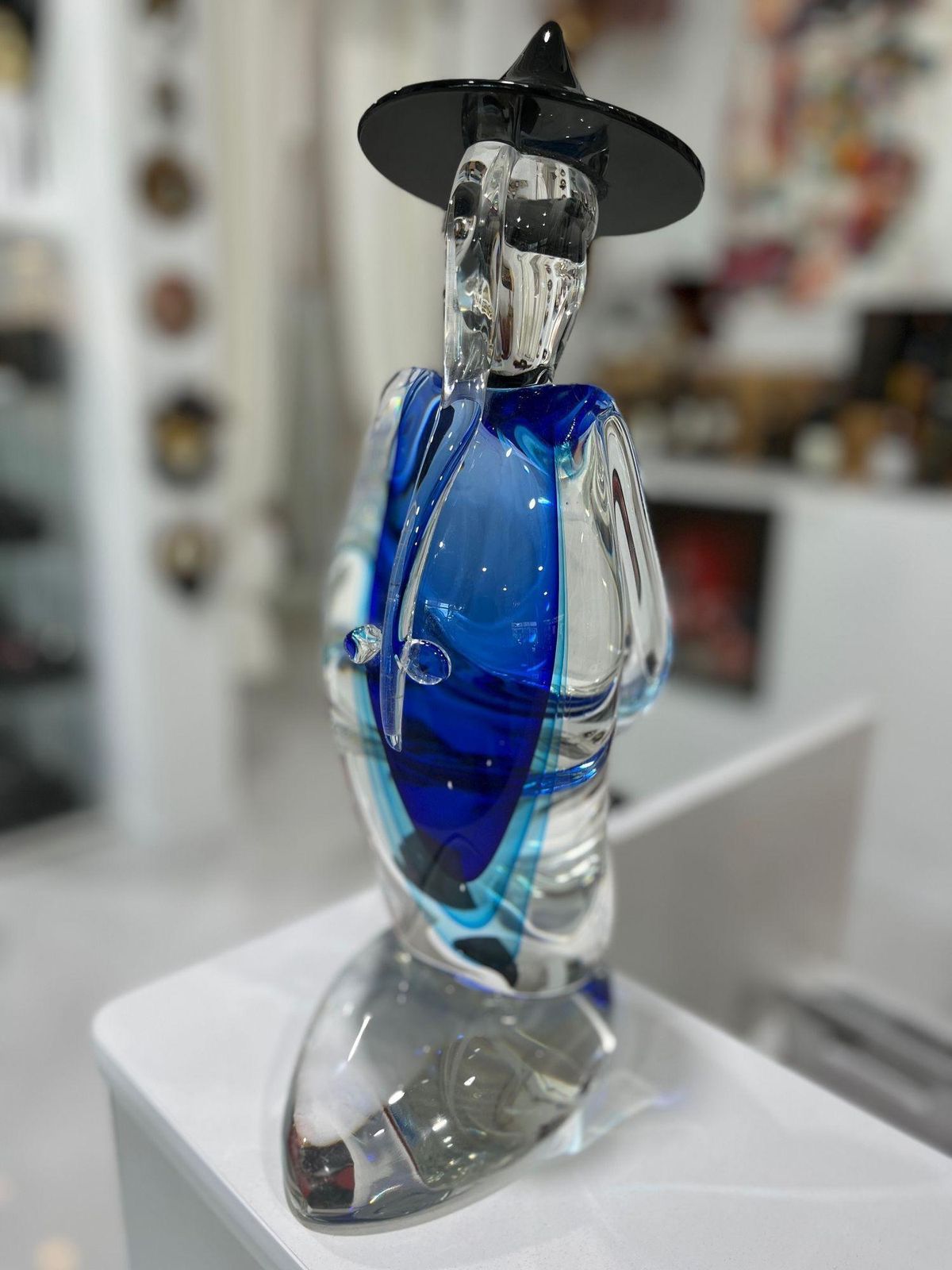 Giant Murano Glass Chinese Figurine In Sommerso photo Home Decor