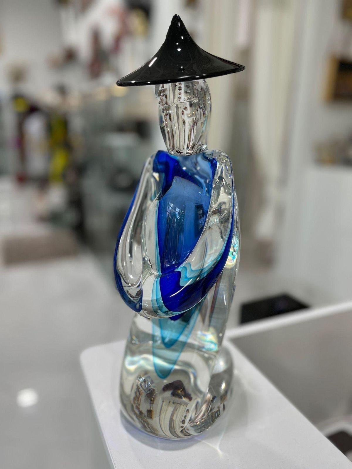 Giant Murano Glass Chinese Figurine In Sommerso photo buy