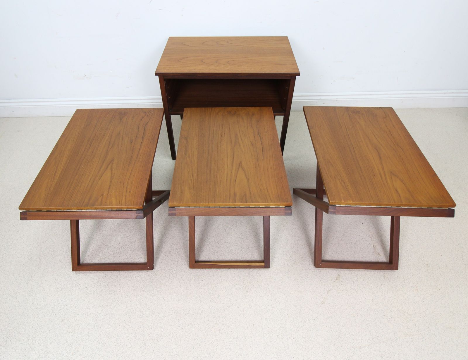 photo vinterior Danish Mid Century Teak Nest Of Tables By Illum Wikkelso For Cfc Silkborg