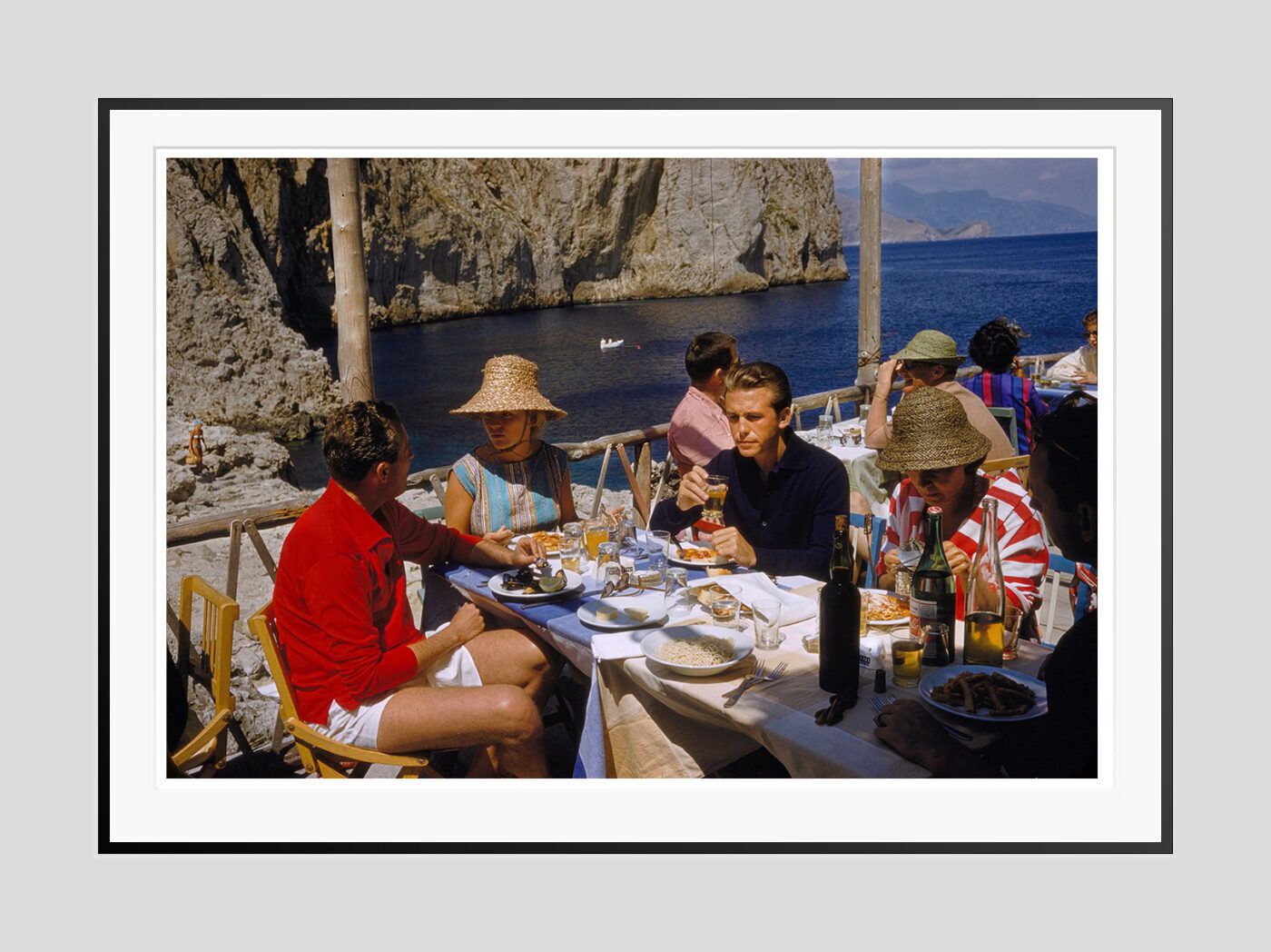 Toni Frissell 'Dining On Capri' Archival Pigment Print Framed In Black photo furniture
