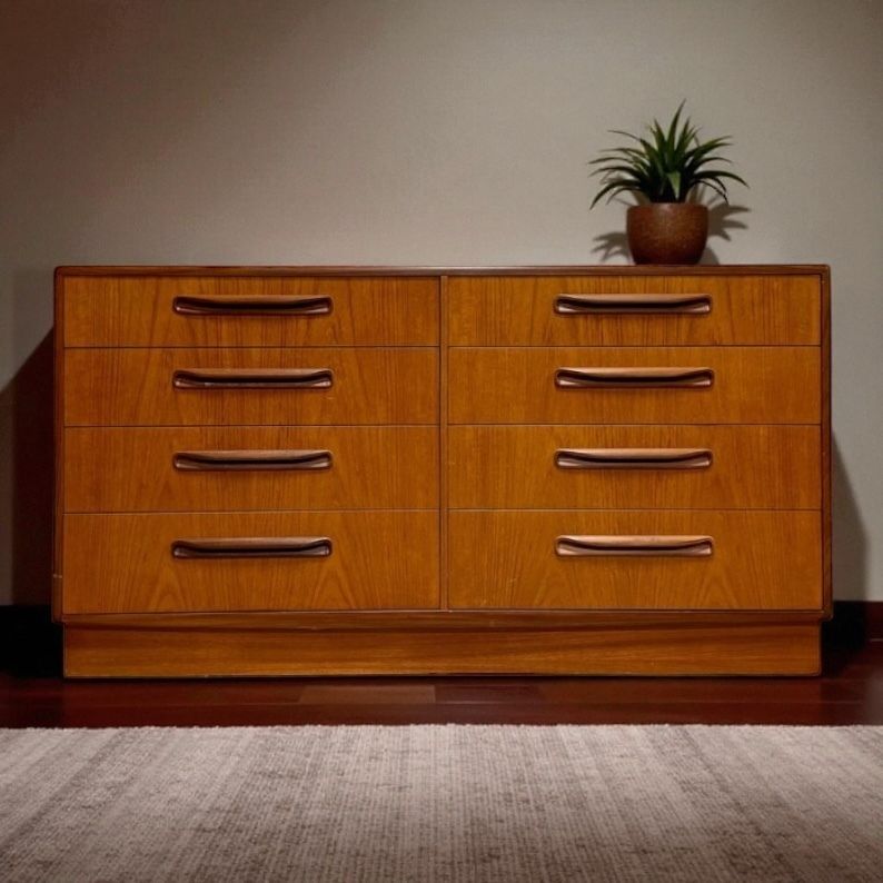 Teak Gplan Fresco 8 Drawer Wide Double Chest Sideboard photo vintage