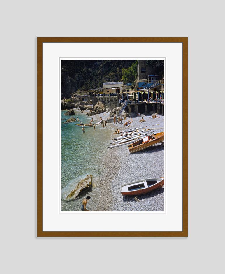 Toni Frissell 'A Beach In Capri' Archival Pigment Print Framed In Brown photo furniture