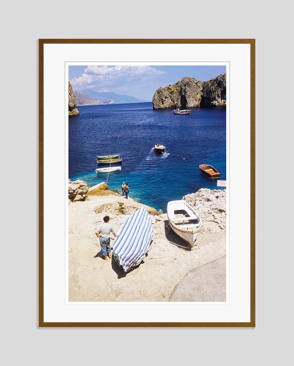 Toni Frissell 'Capri Boats' Archival Pigment Print Framed In Brown photo furniture
