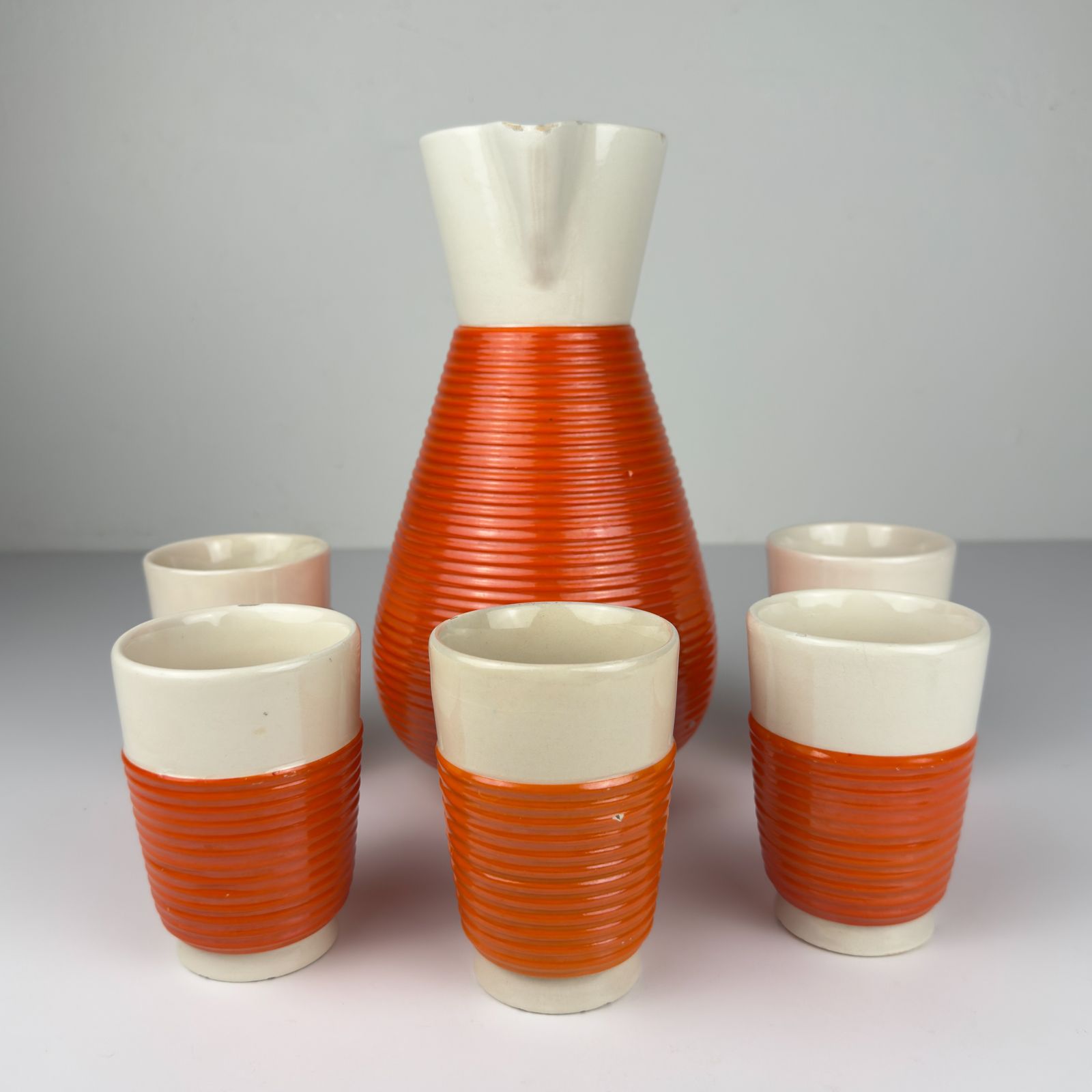 Vintage Set Of Water From Ceramiche Rometti Umbertide, Italy 1930s photo for sale