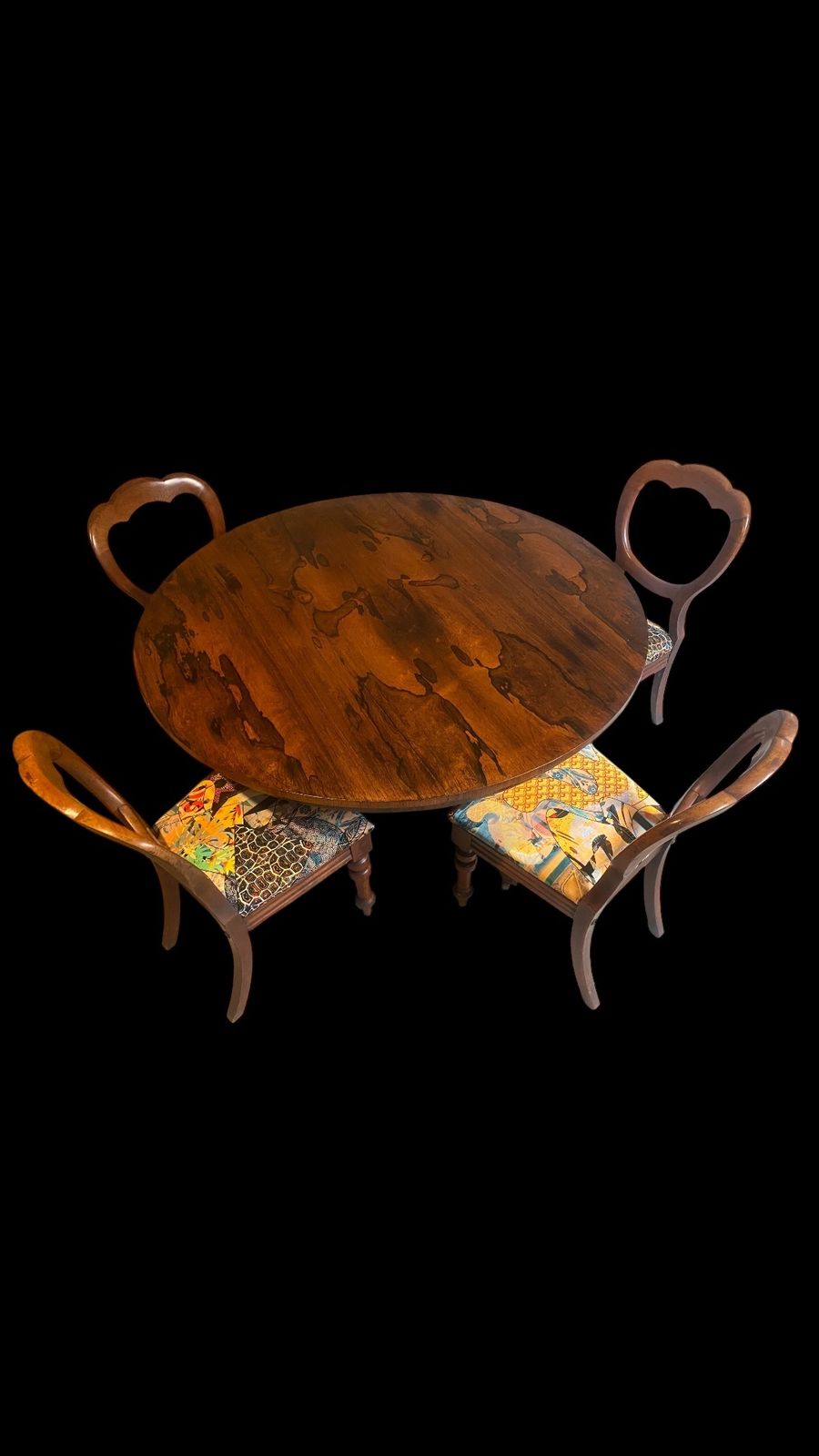 English 19th Century Balloon Back Dining Chairs X4 photo buy