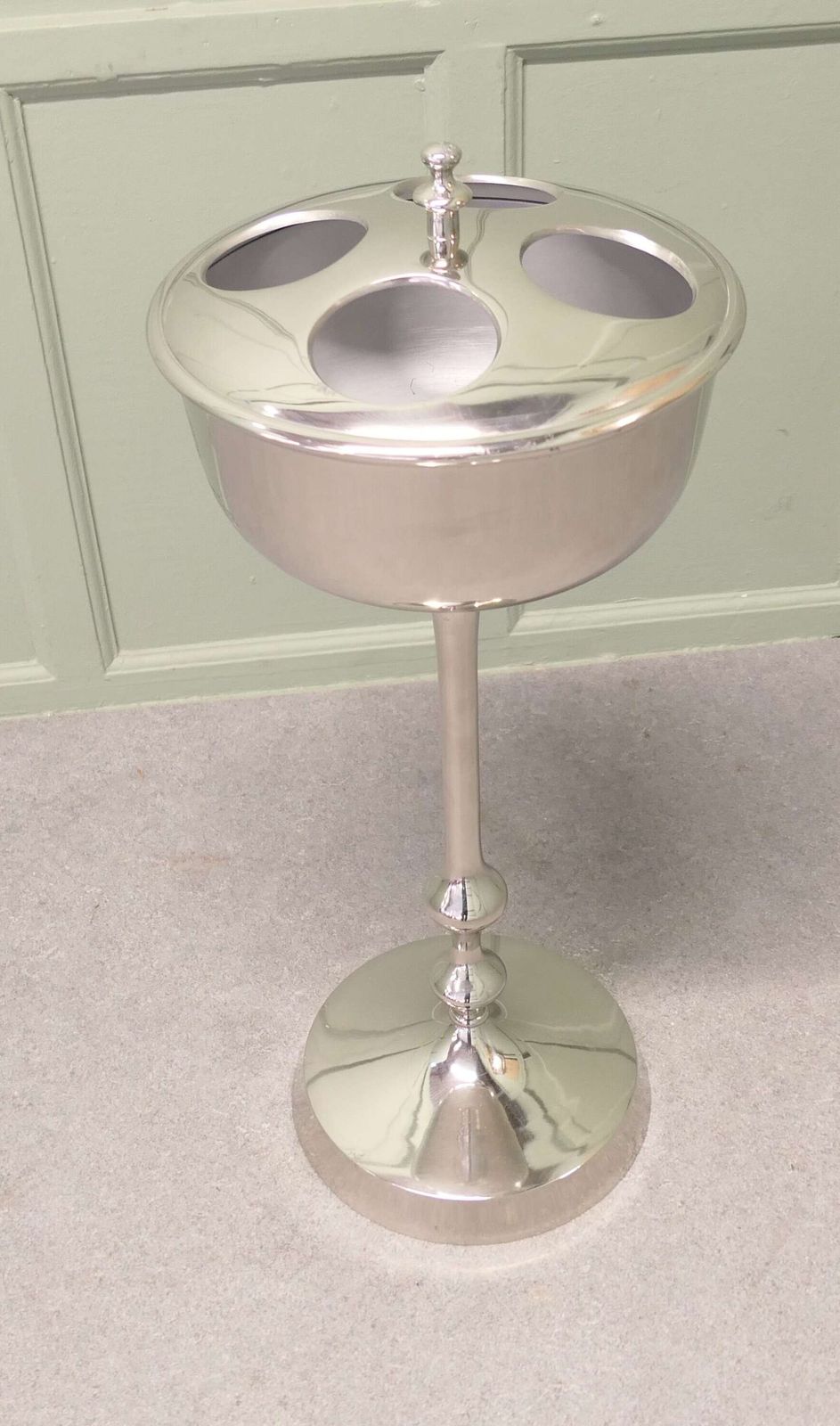 Mid Century Floor Standing Chrome Champaign Ice Bucket photo for sale