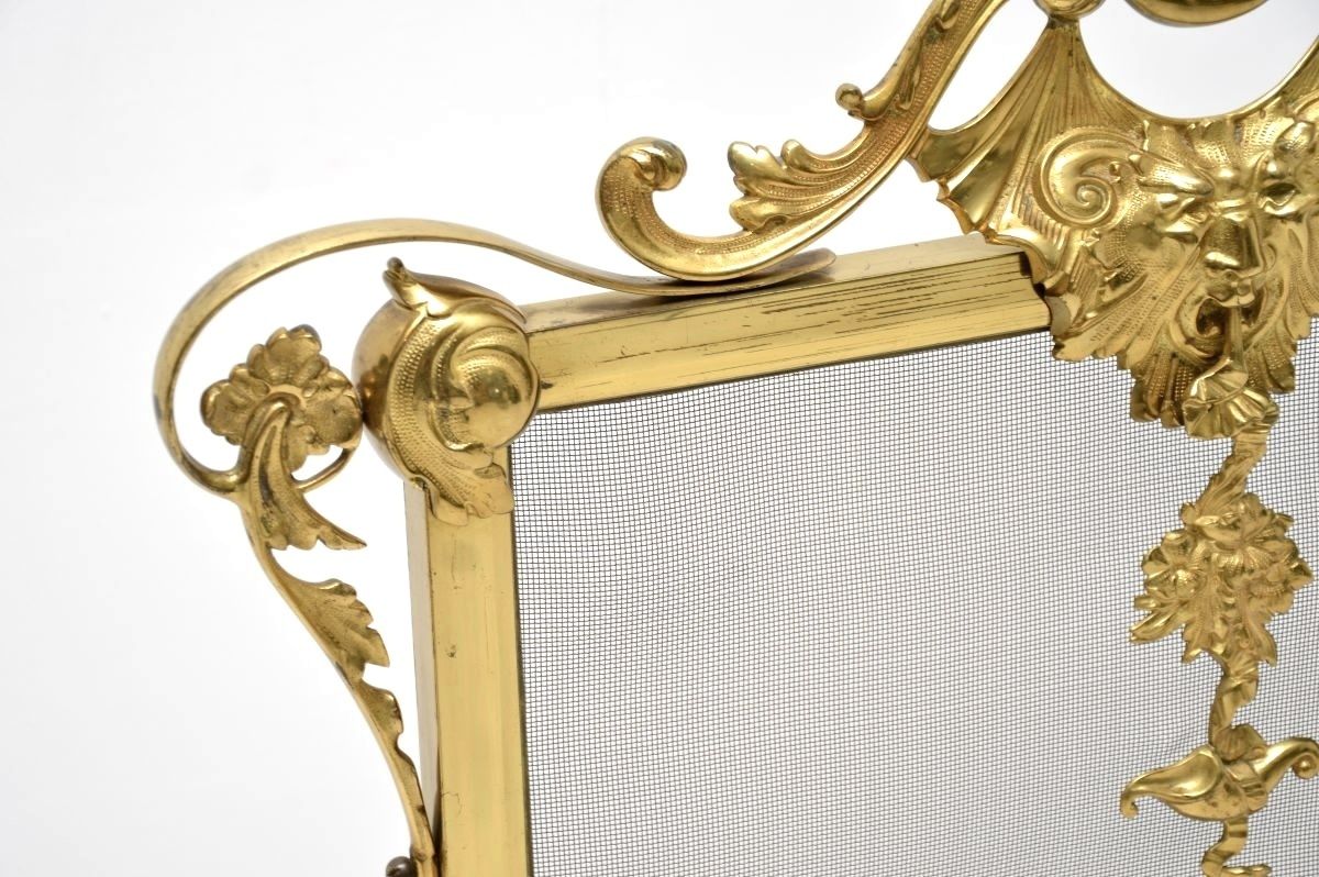 Antique French Gilt Metal Fire Screen photo buy