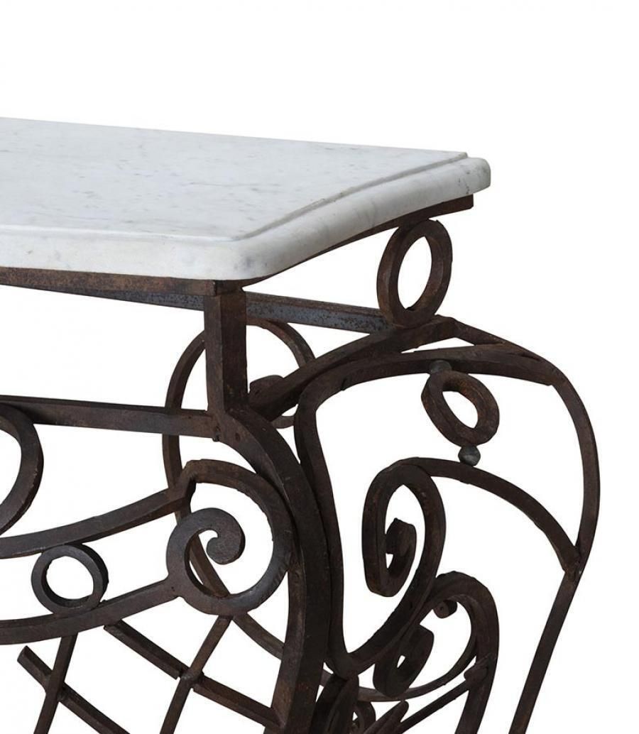 Large Late 18th Century French Hand Forged Iron Balcony Console photo vintage