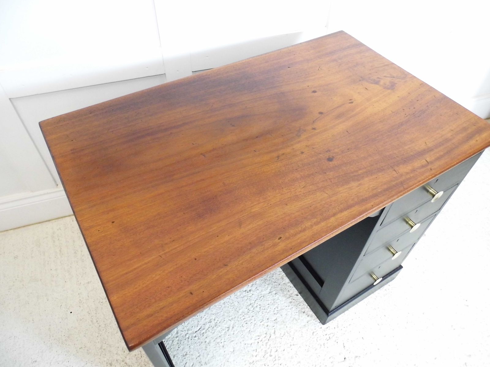 photo furniture Antique Vintage Holland And Sons Of London Mahogany Panel Desk Shop Counter Unit